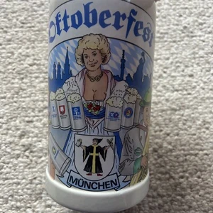 Vintage German Oktoberfest Munchen Ceramic Beer Mug (New) - Picture 1 of 8