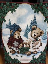  Boyd's Bears & Friends 1997 Christmas Throw Wall Hang Tapestry Christmas Snow