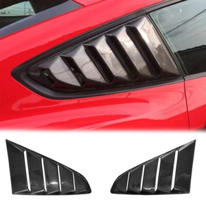 carbon fiber Side Window Louver Shutter Cover Trim For Ford Mustang 15-22 E - Picture 1 of 6