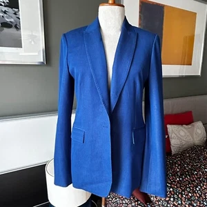 - T Tahari Royal Blue Classsic Cut Long Blazer Classy Size 8 - Picture 1 of 11