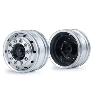 1/2 pz mozzo cerchio ruota anteriore in metallo esagono #6 per auto camion trattore RC 1:14 Tamiya - Foto 1 di 12