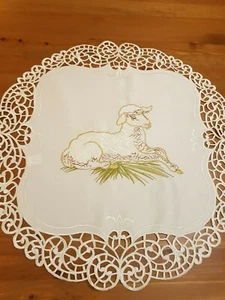(SetOf2) 70cm ROUND Premium Polyester T/Cloths-Lamb Design - Picture 1 of 2