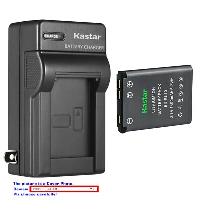 Cargador de pared de batería CA Kastar EN-EL10 para Nikon Coolpix S220 S230 S500 S510 Foto 1 de 4