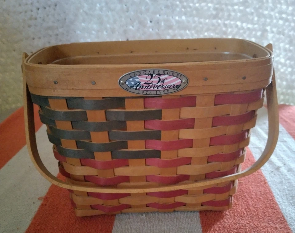 1997 LONGABERGER 25th Anniversary Basket 9.5"x5"x6 3/4"tall) +Plastic Liner - Image 1 of 1