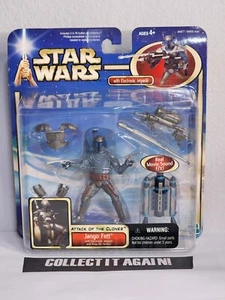 Star Wars 2002 Saga Deluxe Jango Fett mit elektronischem Rucksack c80-1 - Bild 1 von 5