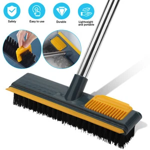 2 In 1 Long Handle Cleaning Tile Brush Floor Scrubber Broom with Stiff Bristles - Picture 1 of 9