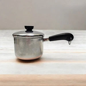 Olla para salsa vintage 1801 Revere Ware 1 1/2 cuartos fondo de cobre con tapa EE. UU. - Imagen 1 de 8