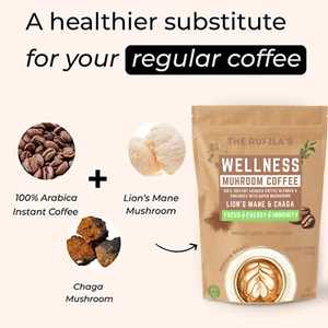 ARABICA MUSHROOM COFFEE ORGANIC ROOTED INSTANT Brand New 100g + FREE SHIP - Picture 1 of 5