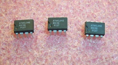 QTY (10) AT93C46PI-2.7 ATMEL 8 PIN DIP 1K-bit MICROWIRE SERIAL EEPROM NOS - Image 1 of 3