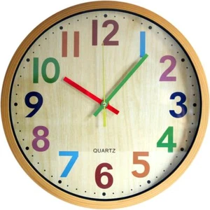 Round Wall Clock Silent Non-Ticking Colorful Battery Operated Clock Yellow Color - Picture 1 of 5