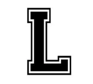 Varsity College Lettering - Letter L - Car Tablet Vinyl Decal - Picture 1 of 1