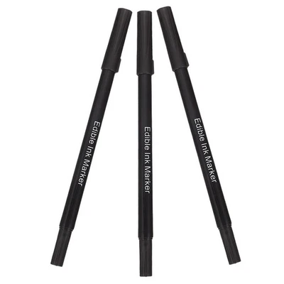  3 Stück essbare Lebensmittelmarker mit zwei Spitzen, essbare Pigmentmarker, - Bild 1 von 4