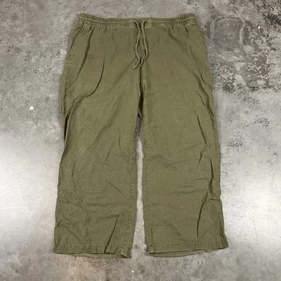 Gap Linen Blend Pants Womens XL Green Minor Pilling Lightweight Comfort Preowned - Image 1 of 4
