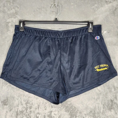 West Virginia Mountaineers Champion Shorts Nylon Mesh Unisex Size 2XL Blue Gold - Image 1 of 4
