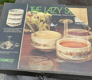Vintage 1971 Gemco Pyrex The Lazy Susan Serviergeschirr Matchables Servierset - Bild 1 von 5