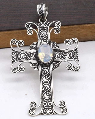 Opalit Edelstein Ethnisch Handgemacht Kreuzanhänger Schmuck 1.4 " P 4262 - Bild 1 von 4