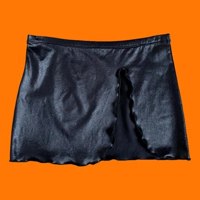 Minifalda de natación vintage negra y2k bodycon tiro bajo años 00 MEDIANA NUEVA CON ETIQUETAS ~funciona pequeña~ Foto 1 de 4