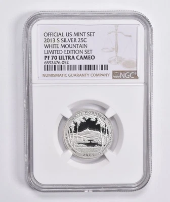 PF70 UCAM 2013-S Silver White Mountain Quarter Limited Edition NGC *8793 - Image 1 of 4