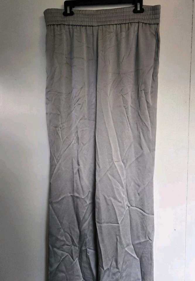 Pantalones Fabiana Filippi Para Mujer L Pantalone Pierna Ancha Plateados Informales Preppy Artísticos Foto 1 de 4