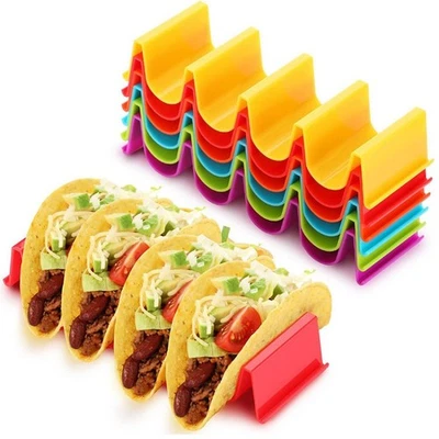 Dining Wave Taco Holder Stand – BPA-Free Plastic Rack Tray for Mexican Cooking - Image 1 of 4