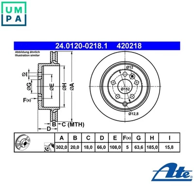 2x BRAKE DISC 24.0120-0218.1 FOR LAND ROVER 204PT 2.0L 4cyl LR2B 6324 S 3.2L - Image 1 of 4