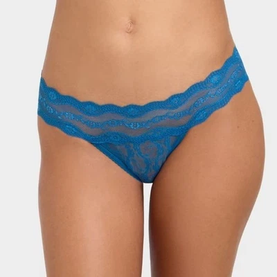 NUEVO CON ETIQUETAS b.tempt'd by Wacoal Encaje Beso Bikini Ropa Interior Talla L Azul Encaje Lencería Foto 1 de 4