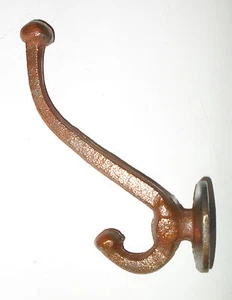 Rusty Gloss cast iron Double wall HOOK / MISC Coat Rack Hook Holder - Picture 1 of 4