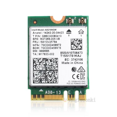 Intel AX210 Dual Band Bluetooth 5.2 Wifi 6E M.2 Card 3000Mbps Network Adapter - Image 1 of 4