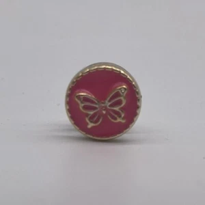 Pink Enamel Butterfly Lapel Hat Pin - Picture 1 of 4