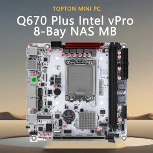 12/13/14th Gen LGA1700 Processor Motherboard Q670 Intel vPro 8-Bay NAS 3x NVMe - Afbeelding 1 van 21