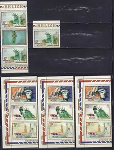 BELIZE 1986 STATUA DELLA LIBERTY STRIP SET X 3 817-818 MINT MNH - Foto 1 di 1