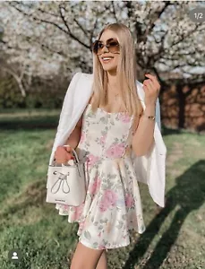 ZARA NUOVO ABITO FLOREALE CON CINTURINI CORTI ISPIRATO AI CORSETTI XS-XXL 7385/358 - Foto 1 di 11