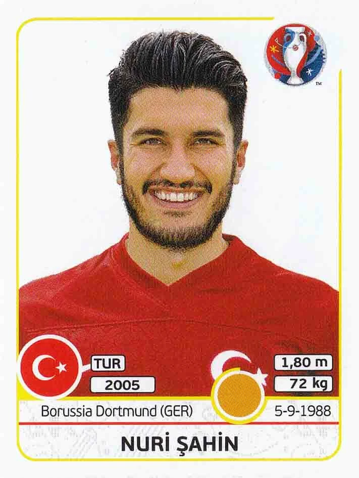 PANINI FUßBALL UEFA EM EURO 2016 FRANCE/FRANKREICH Panini sticker European Football Championship Euro 2016 no. 412x Nuri Sahin Türkiye image new product