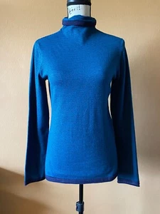 Duluth Trading Coolmax gestreifter Langarm-Pullover mit Stehkragen Größe XS - Bild 1 von 5