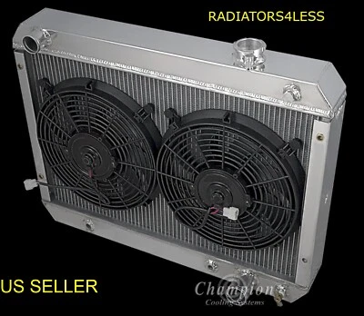 CHAMPION 3 FILAS RADIADOR ALUMINIO VENTILADORES 12" 63 64 65 CHEVY NOVA II 4.6L 5.3L 5.4L Foto 1 de 2