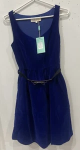 Tatiana & Natouchi Junior Mädchen royalblau Samt Kleid Gold Gürtel Größen S M L XL - Bild 1 von 6