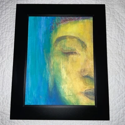 Retrato Pintura Budista Original Pintado a Mano Zen Meditación Espiritual Foto 1 de 4