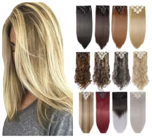 hair extensions clip in 20" 22" 24" inch 150g 8pcs Curly Straight by  Modaleo - Picture 1 of 29