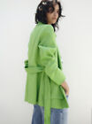 Zara Belted Linen Jacket in apple green colour Size XS