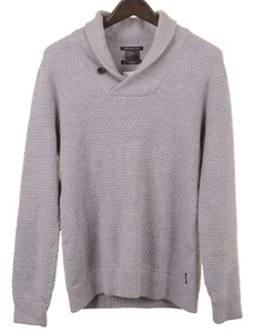 Suéter saltador cuello de chal tejido gris lana Armani Exchange Merino XL - Imagen 1 de 7
