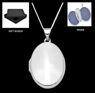Sterling Silver Family Locket Holds 4 Photos 925 Stamp 20 x 17mm + 18" Chain NEW - Image 1 of 4