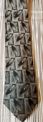 Corbata geométrica Carlo Palazzi Studio de seda gris negra plateada Foto 1 de 4