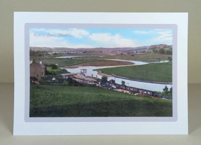 LLANDEILO Towy Valley, Railway Station, Steam Train - Vintage View GREETING CARD - Image 1 of 3
