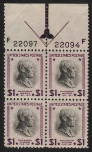 832 ($1.00 Prexy) Plate Block w/ Arrow Mint, O.G., never hinged. Free Shipping. - Picture 1 of 2