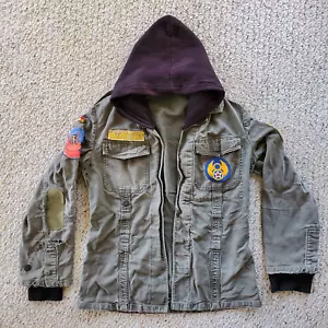 Hooded Jacket Olive Green w/ Air Force Patches, 418th Squadron 100th Bomb Group - Picture 1 of 15