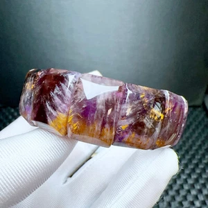 20*7.3*14.8mm Natural Purple Titanium Crystal Brazilian Bangle Bracelet AAAA - Picture 1 of 6