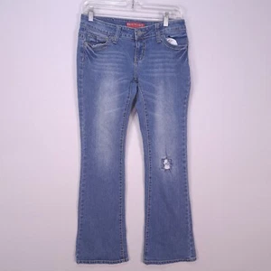 Red Rivet Jeans Womens 7 Blue Bootcut Whisker Thick Stitch Modern - Picture 1 of 14