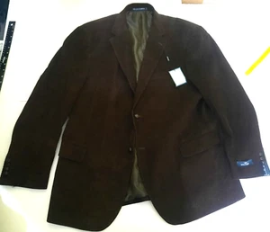 Dockers Mens 48R Corduroy 2 Button Jacket Blazer Dark Brown New Cotton Wale - Picture 1 of 13