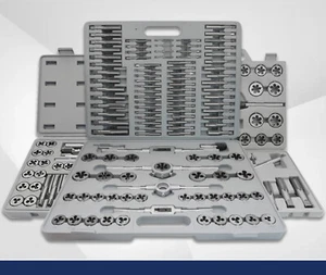 Metric Tap and Die Tool Kit Set HSS 45pc Tap Spanner with Case Threader, - Picture 1 of 18