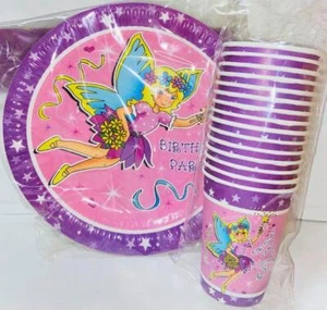 8 Fairy Birthday Party Paper Plates & 15 Cups - Birthday Party Dinnerware - Picture 1 of 1